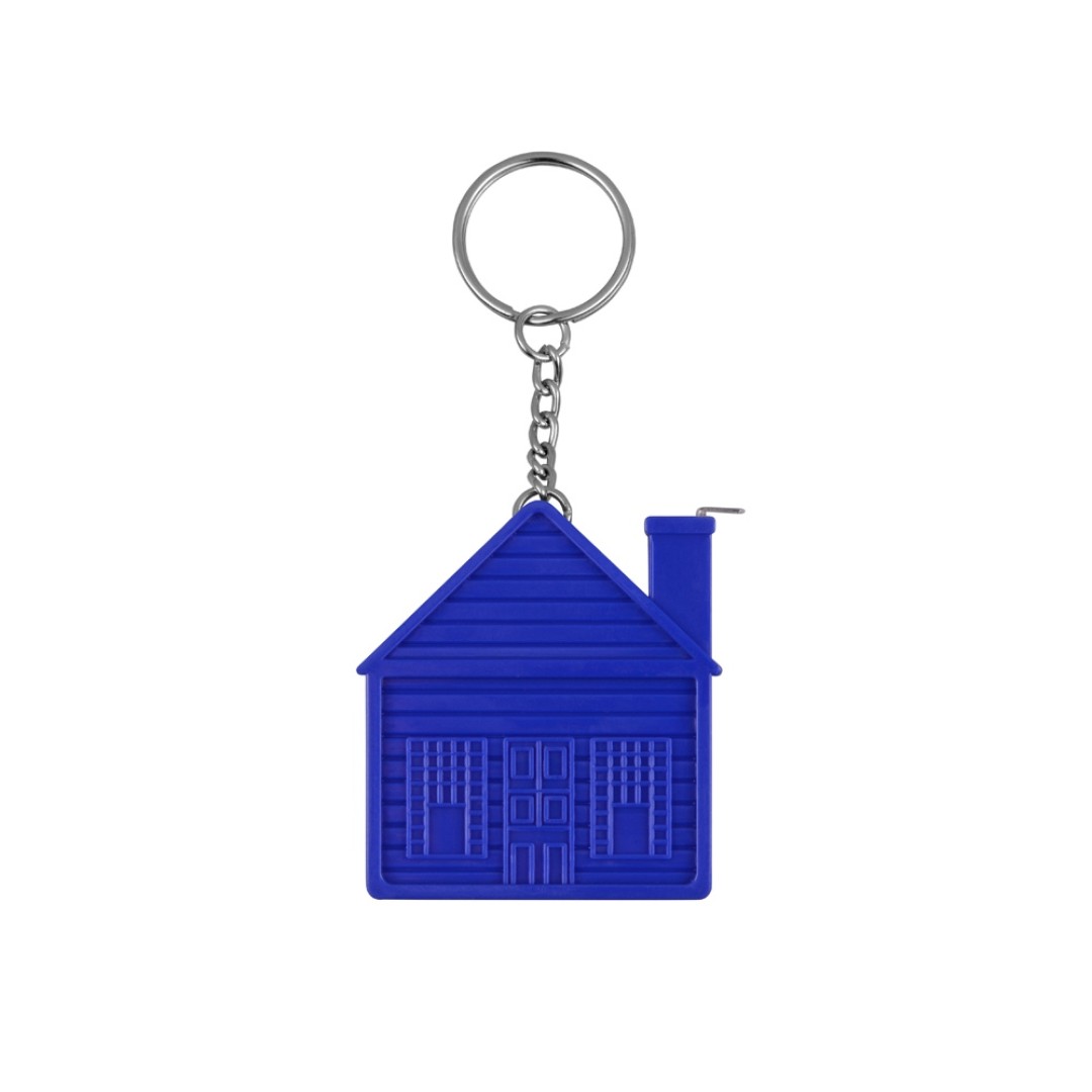 Брелок-рулетка "Домик", 1 м., синий