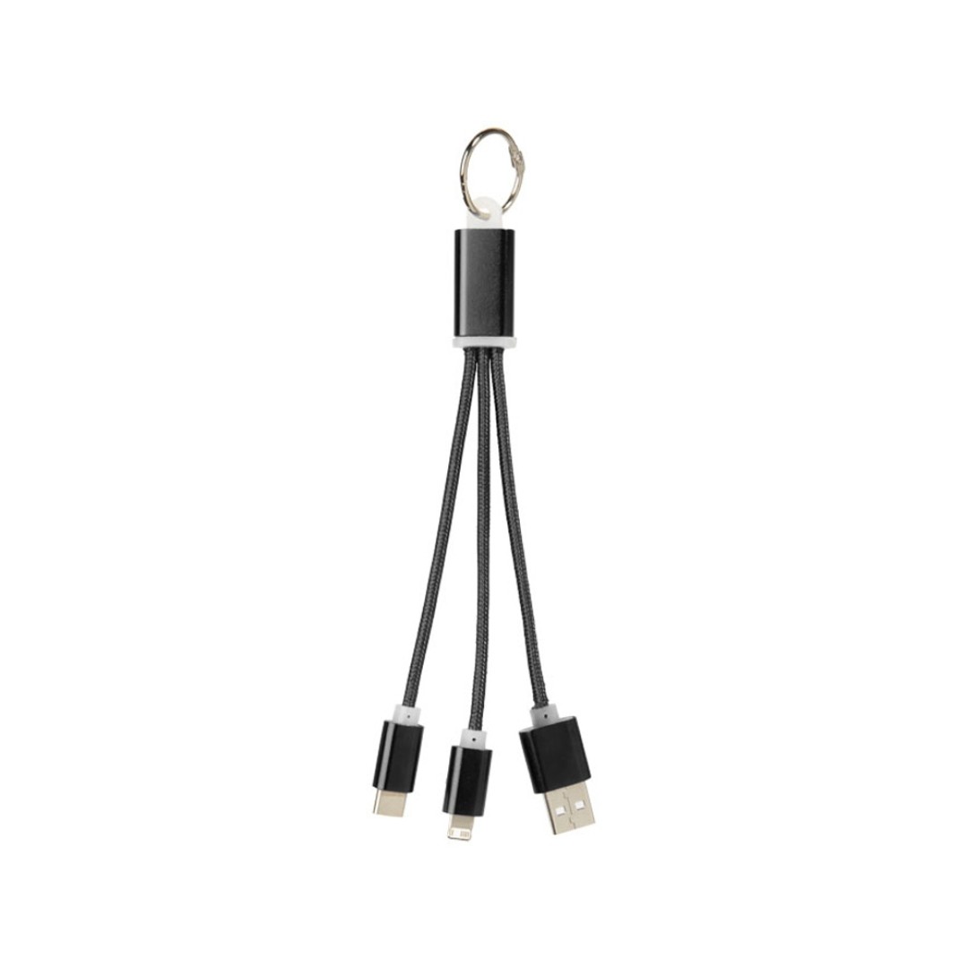 Кабель для зарядки Metal «3-в-1» с брелоком, черный