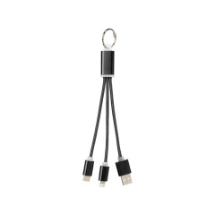 Кабель для зарядки Metal «3-в-1» с брелоком, черный