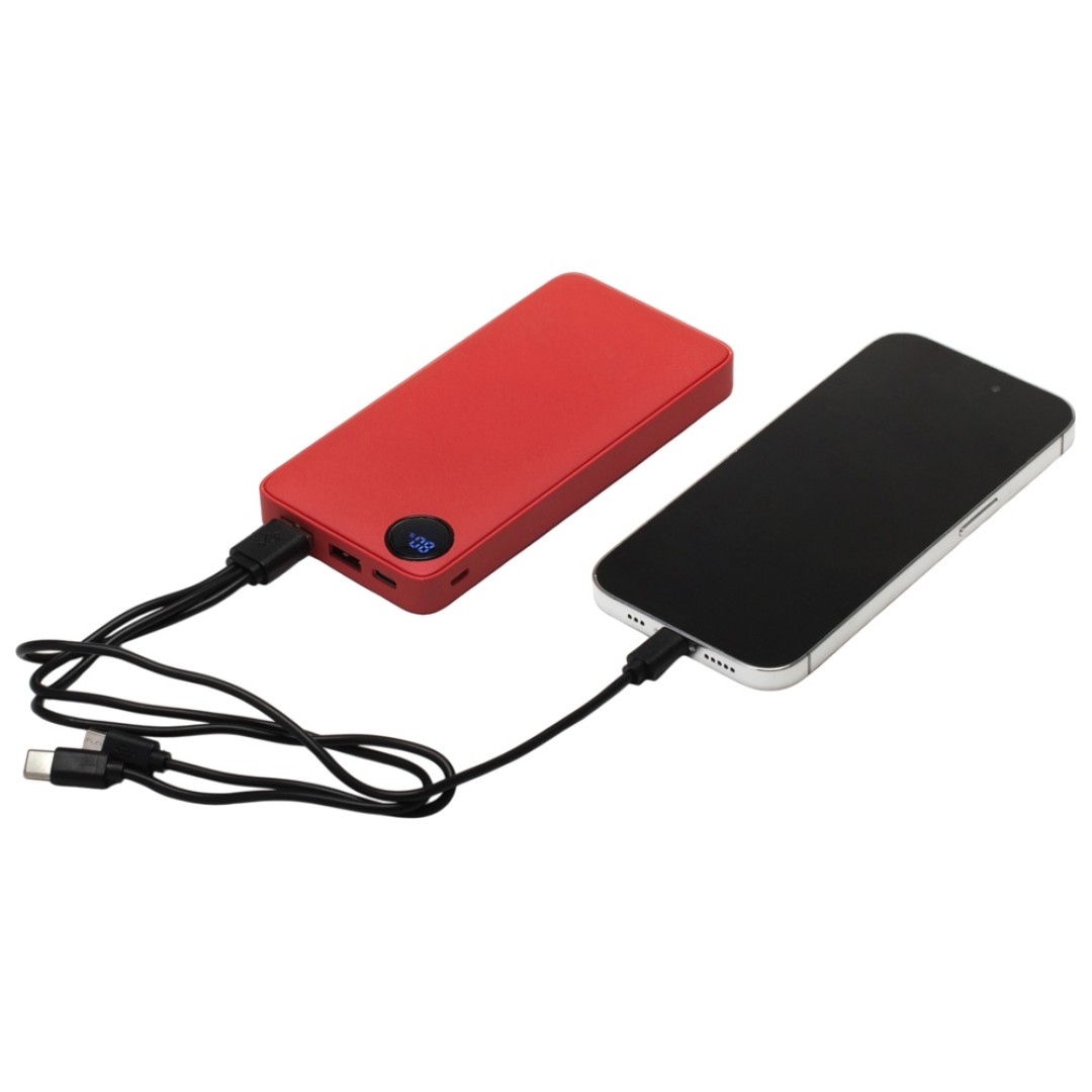 Внешний аккумулятор с дисплеем «Mild», 10 000 mAh, красный