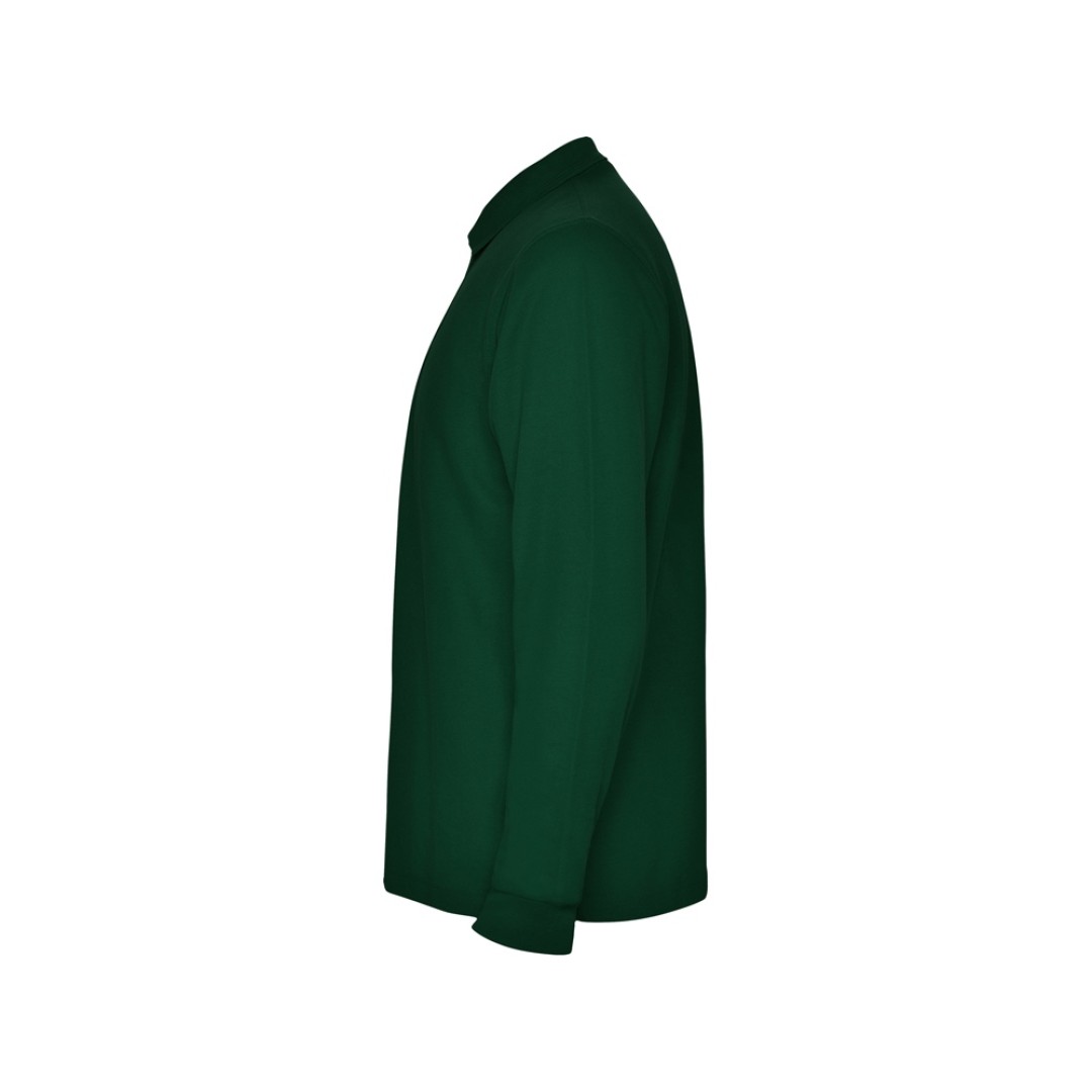 Рубашка поло "Carpe" мужская с длинным рукавом, бутылочный зеленый