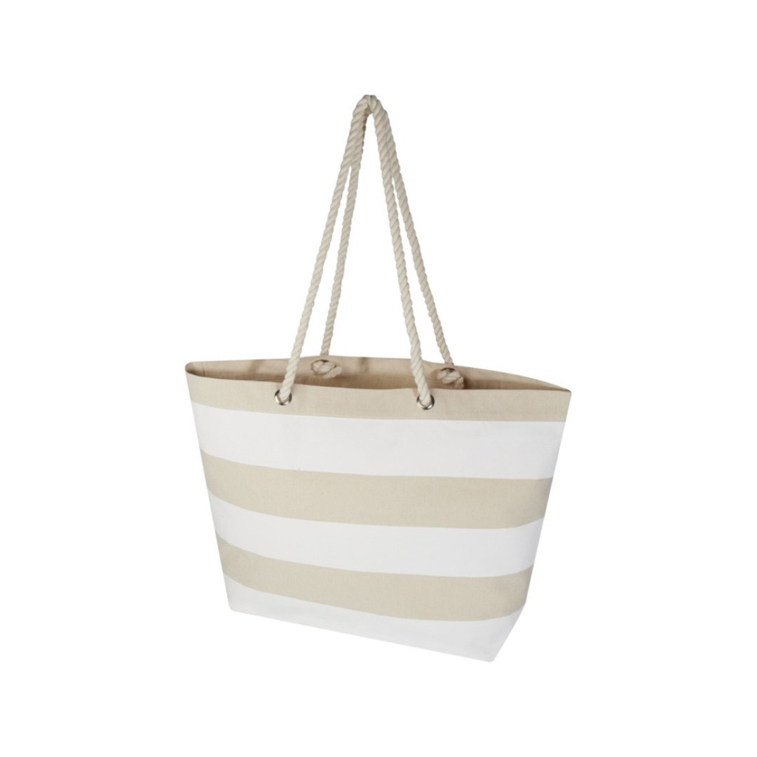 Florida пляжная эко-сумка из переработанного материала, сертифицированного по стандарту GRS, плотностью 270 г/м2 18L - Натуральный / Белый