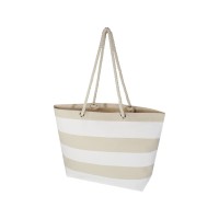 Florida пляжная эко-сумка из переработанного материала, сертифицированного по стандарту GRS, плотностью 270 г/м2 18L - Натуральный / Белый