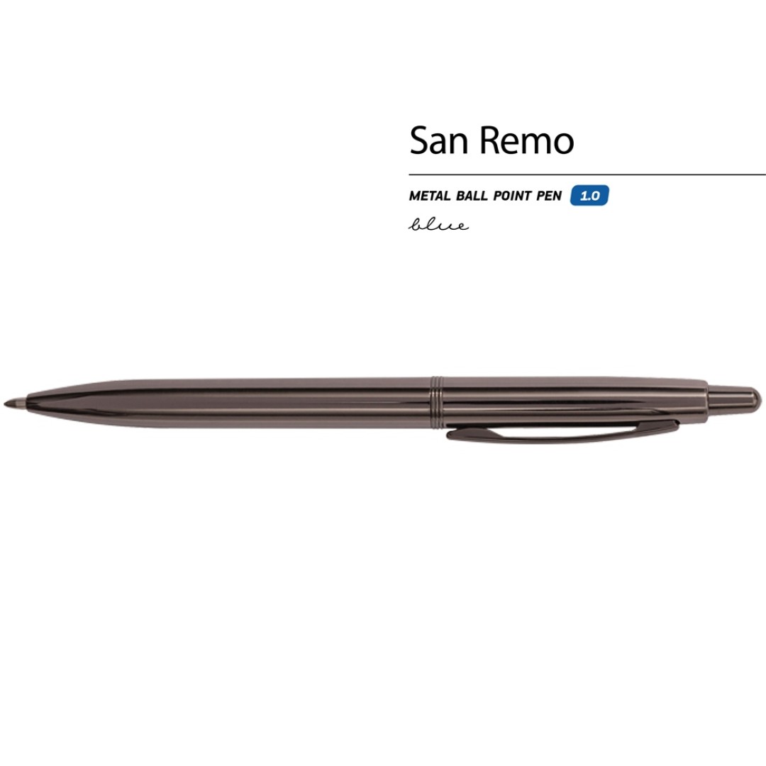 Ручка металлическая шариковая "San Remo", вороненая сталь