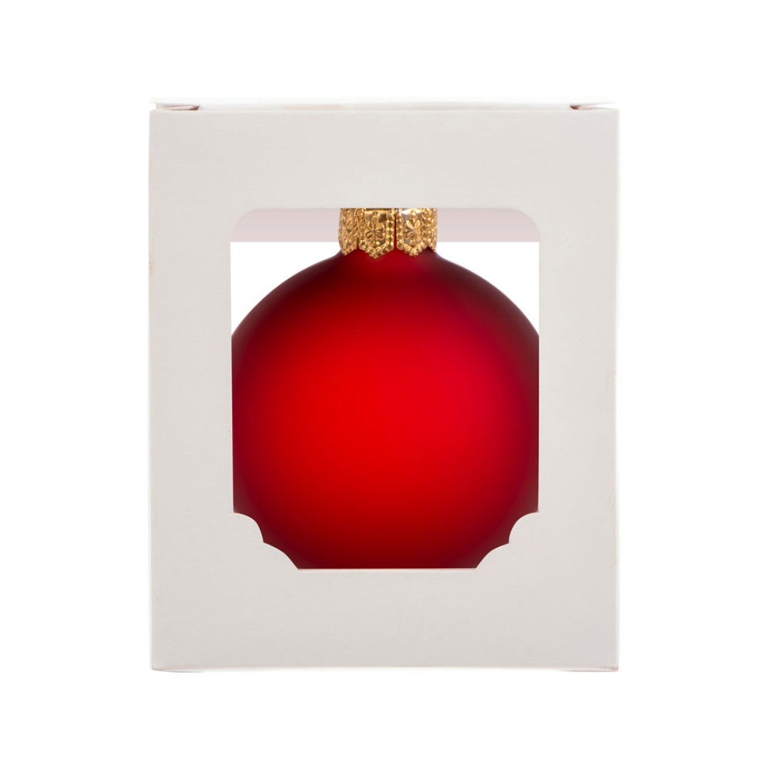 Стеклянный шар красный матовый, заготовка шара 6 см, цвет 12, матовый