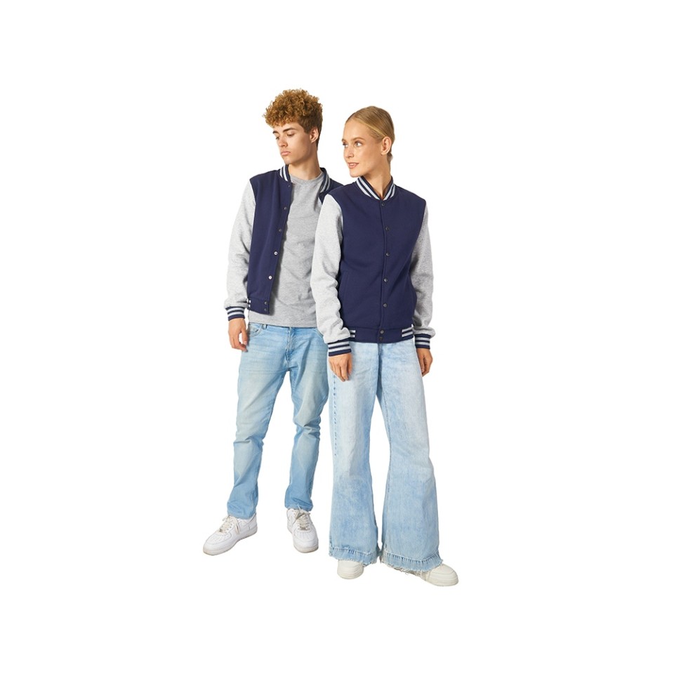 Бомбер «Oxford», темно-синий/серый меланж, унисекс