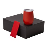 Подарочный набор с термокружкой и повербанком С1, 5000 mAh, красный