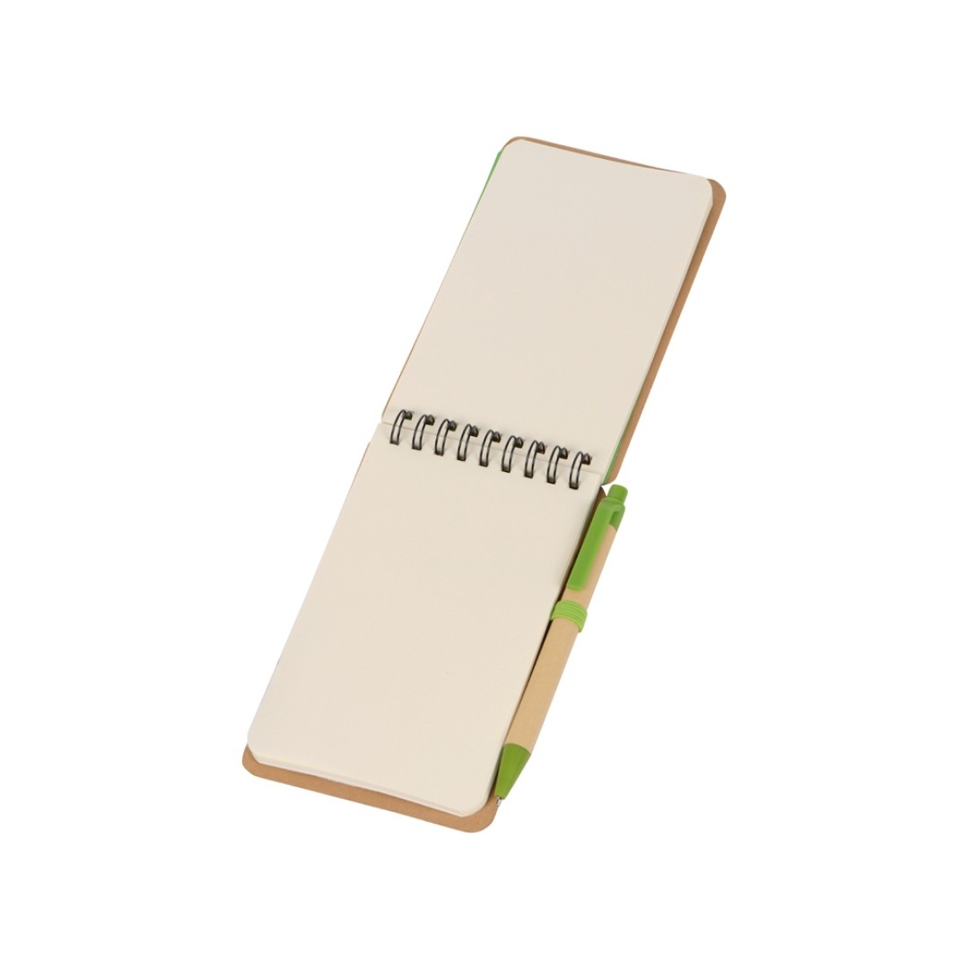 Набор канцелярский с блокнотом и ручкой "Masai", 70 л. нелинованных, зеленое яблоко