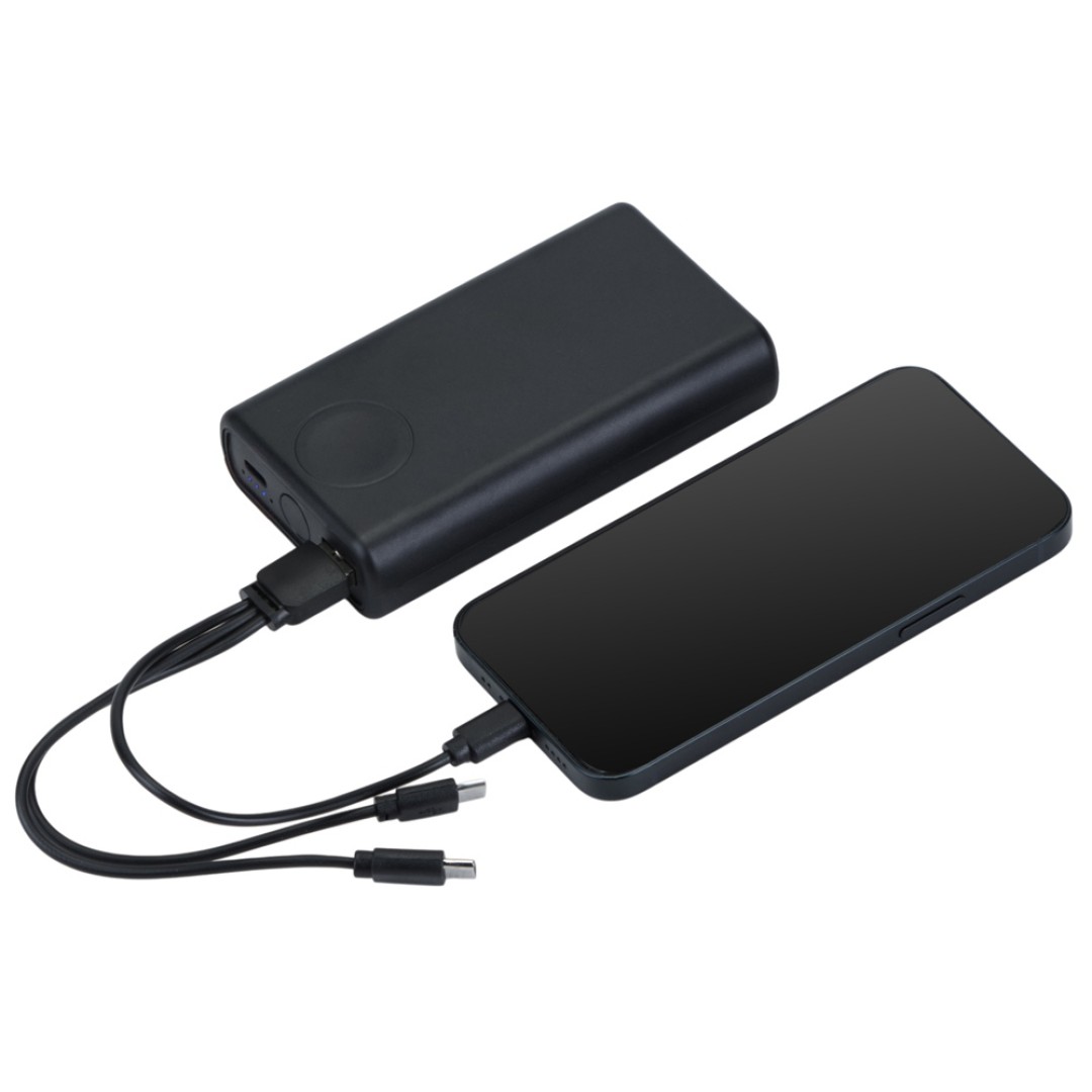 Внешний беспроводной аккумулятор 2-в-1 с функцией зарядки Apple Watch, QC/PD «AtomIQ», 10000 мАч, черный