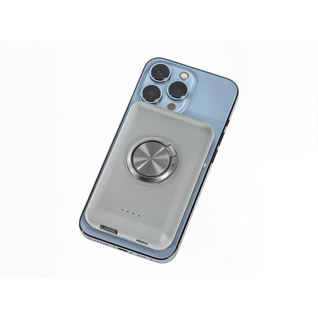 Магнитный беспроводной внешний аккумулятор "MagnetIQ", 5000 mah, 10 W, серый Cool gray 7C