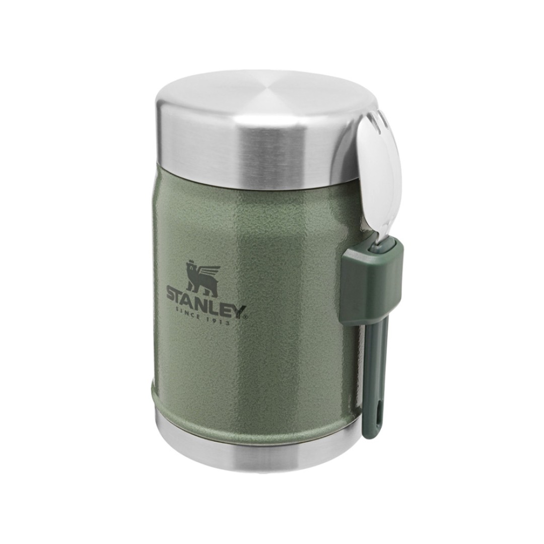 Банка для еды объемом 400 мл с ложкой-вилкой Stanley Legendary - Зеленый лесной