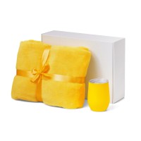 Подарочный набор «Dreamy hygge» 2.0 с пледом и термокружкой, желтый