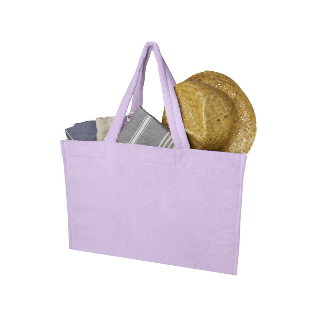 Пляжная эко-сумка Siam объемом 13 л из переработанной махровой ткани, сертифицированной GRS - Lilac