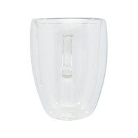 Стеклянный стакан Manti объемом 350 мл с двойными стенками и подставкой из бамбука, 2 шт. , natural