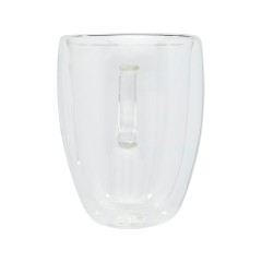 Стеклянный стакан Manti объемом 350 мл с двойными стенками и подставкой из бамбука, 2 шт. , natural