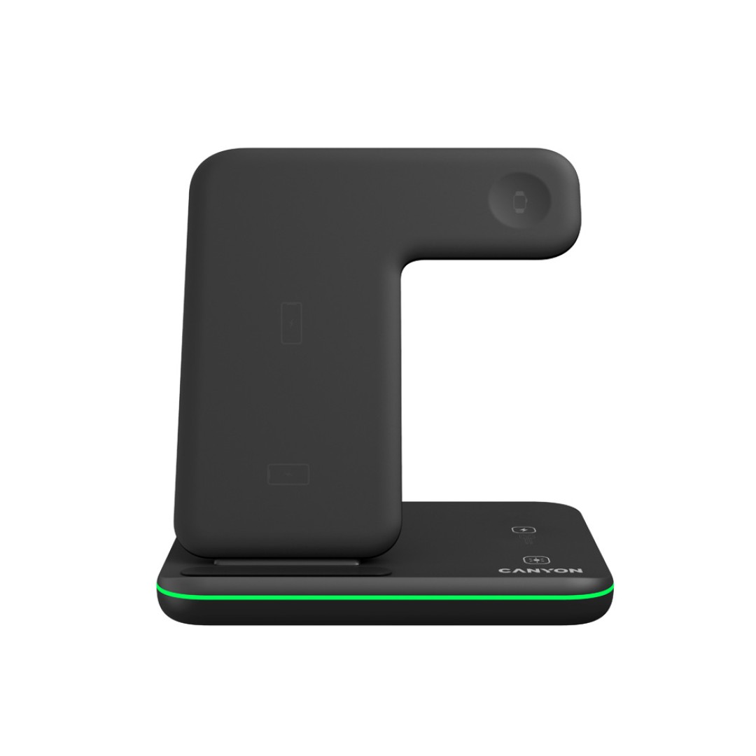 Беспроводное зарядное устройство для гаджетов "3-в-1" с технологией QI Canyon WS-303 (CNS-WCS303B), 15W, черный
