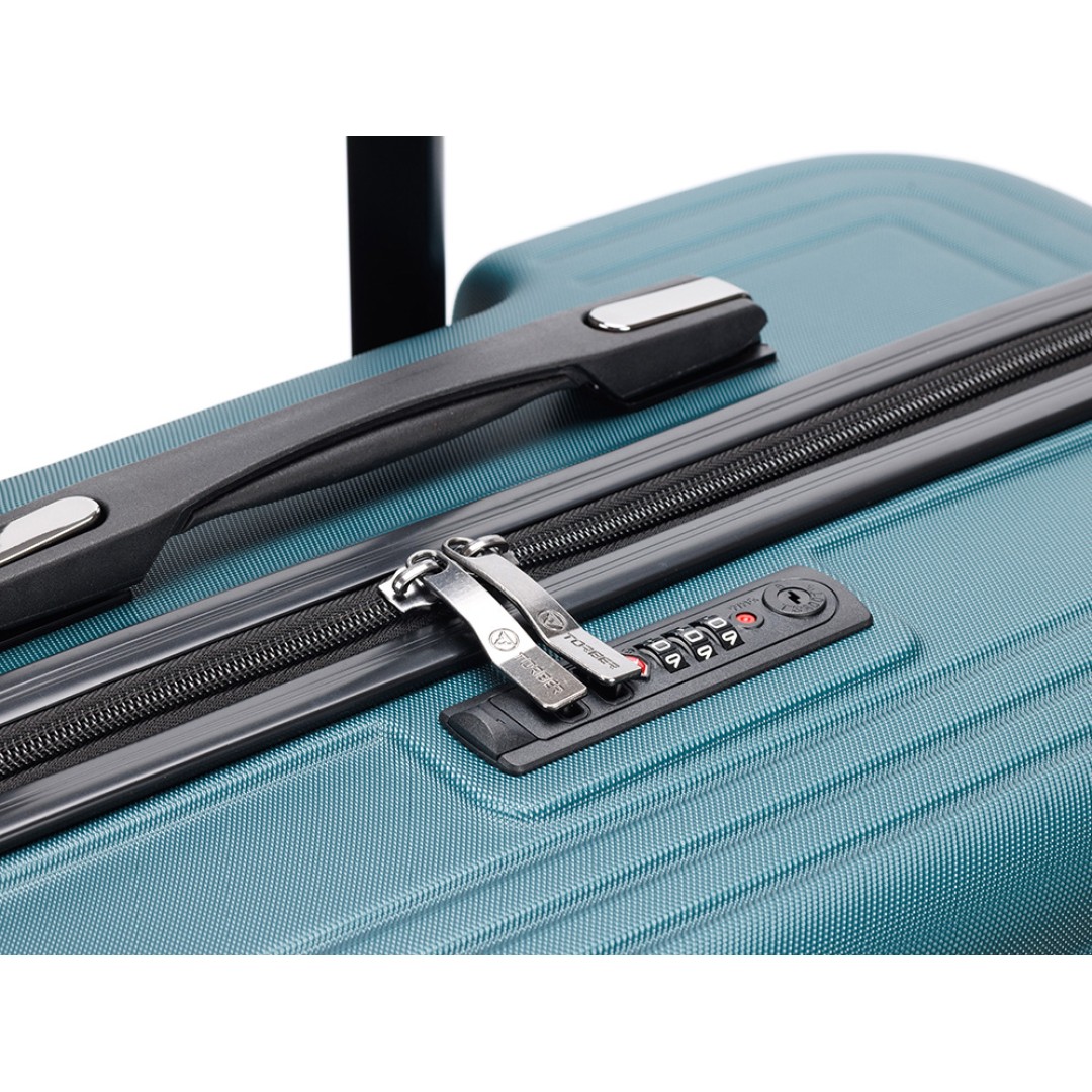 Чемодан TORBER Onego, зелёный, ABS-пластик, 79,5 х 51 х 29 см, 103 л