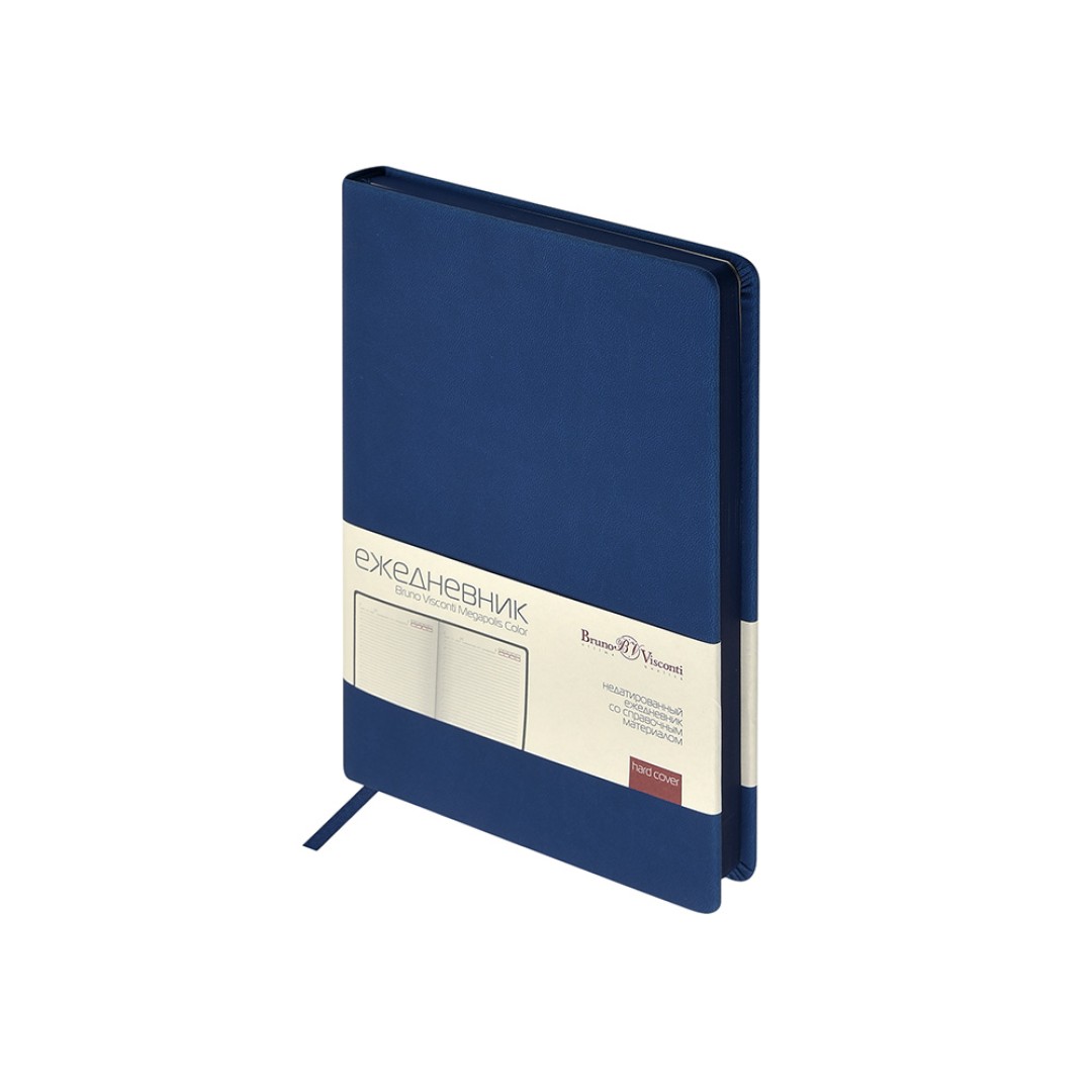 Ежедневник А5 "Megapolis Color New" soft-touch, синий