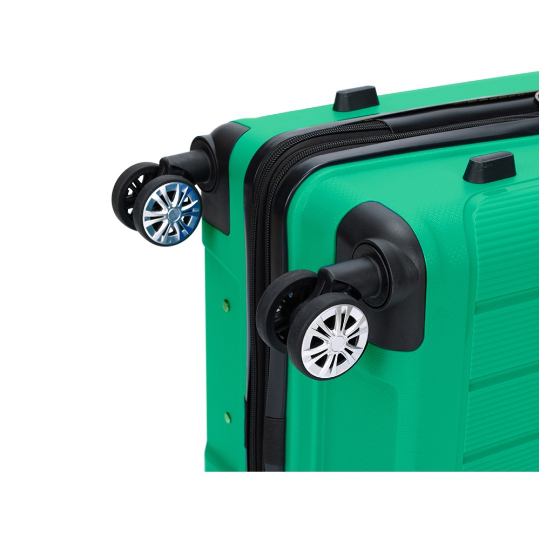 Чемодан TORBER В Отпуск, ярко-бирюзовый, полипропилен, 65,5 х 43,5 х 26 см, 62 л