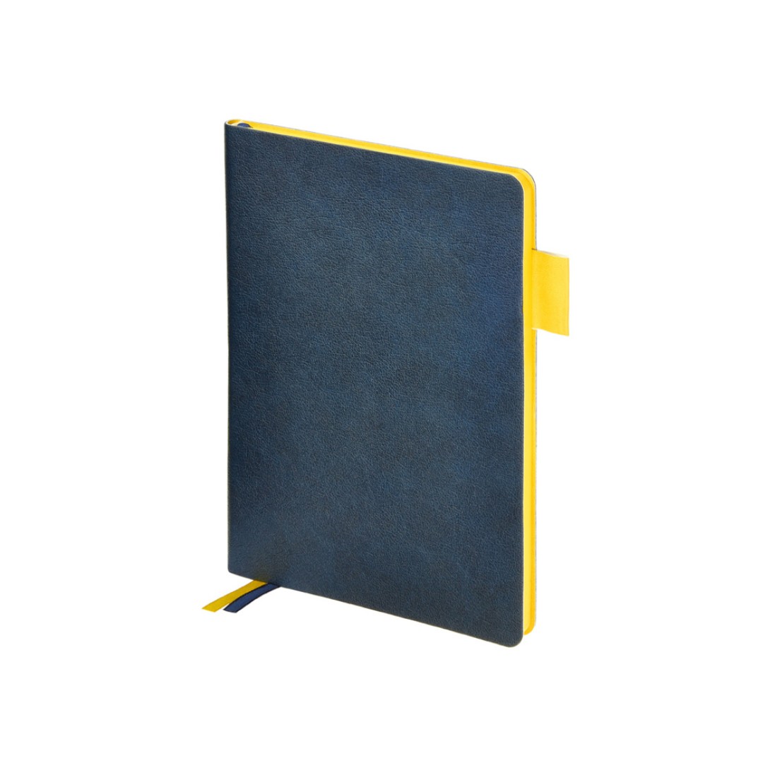 Ежедневник недатированный А5 "Boston", темно-синий (желтый обрез)