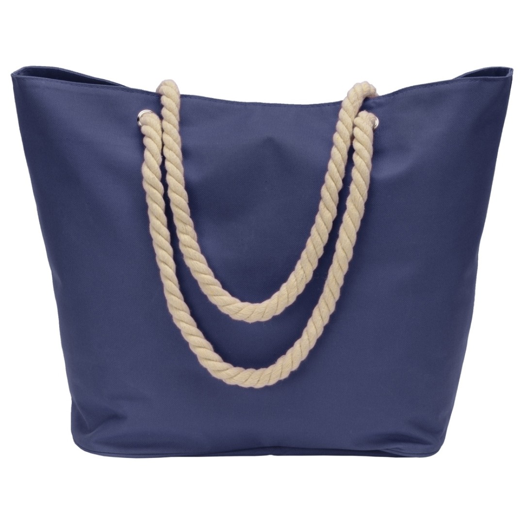 Сумка «Seaside» для шопинга и пляжа с широким дном, темно-сиий