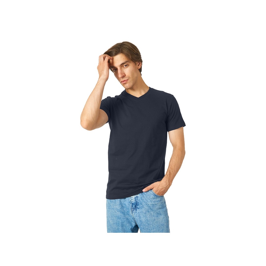 Футболка "Heavy Super Club" мужская с V-образным вырезом, темно-синий