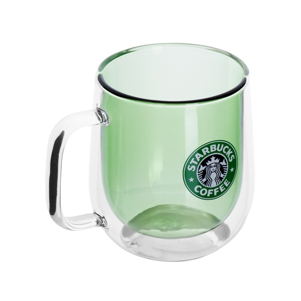 Цветная кружка Ubud с двойными стенками, зеленый (тампопечать)