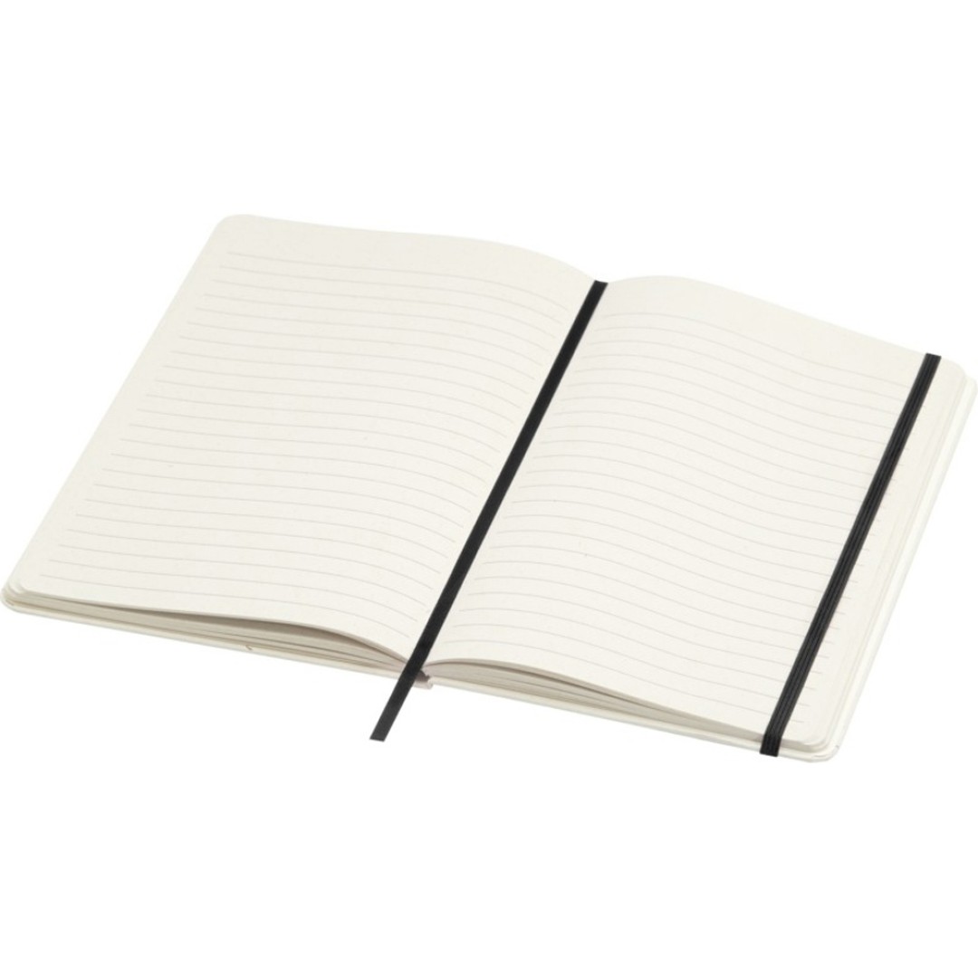 Bass блокнот формата А5 из переработанных материалов, с линованными страницами - сплошной черный