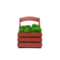 Композиция "Корзинка со мхом", темно-красный