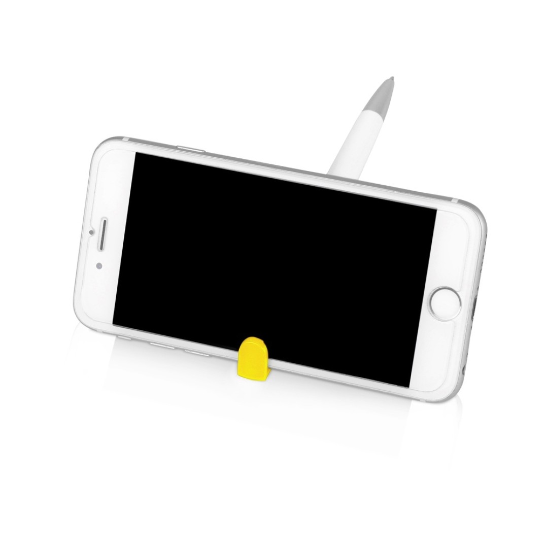 Ручка-подставка «Кипер», белый/желтый