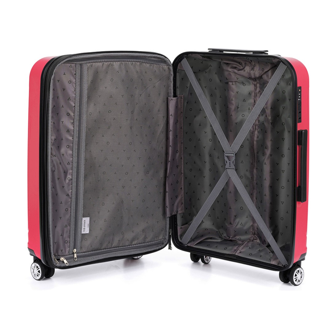 Чемодан TORBER В Отпуск, ярко-розовый, полипропилен, 55 х 36 х 21,5 см, 37 л