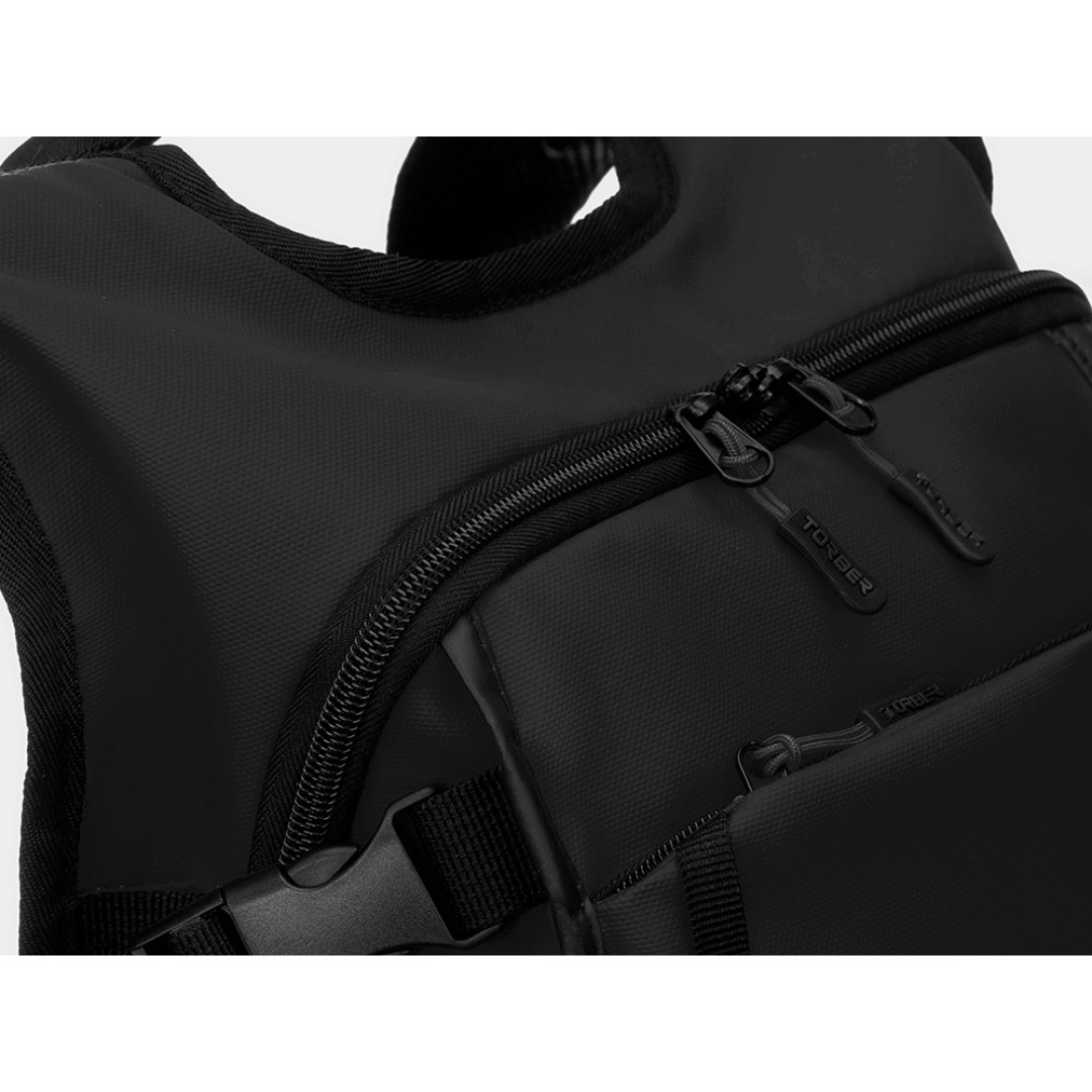 Рюкзак TORBER Mobi, черный, полиэстер 900D с PU покрытием, 45 х 32 х 20 см