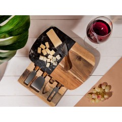 Набор для сыра в подарочной коробке из акации и мрамора "Date"