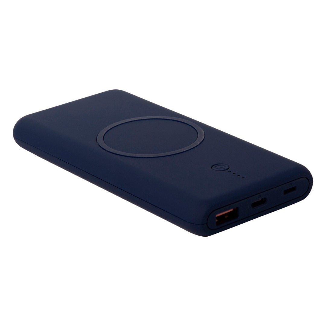 Внешний беспроводной аккумулятор c QC/PD "Reload", 10000 mAh, темно-синий (Р)
