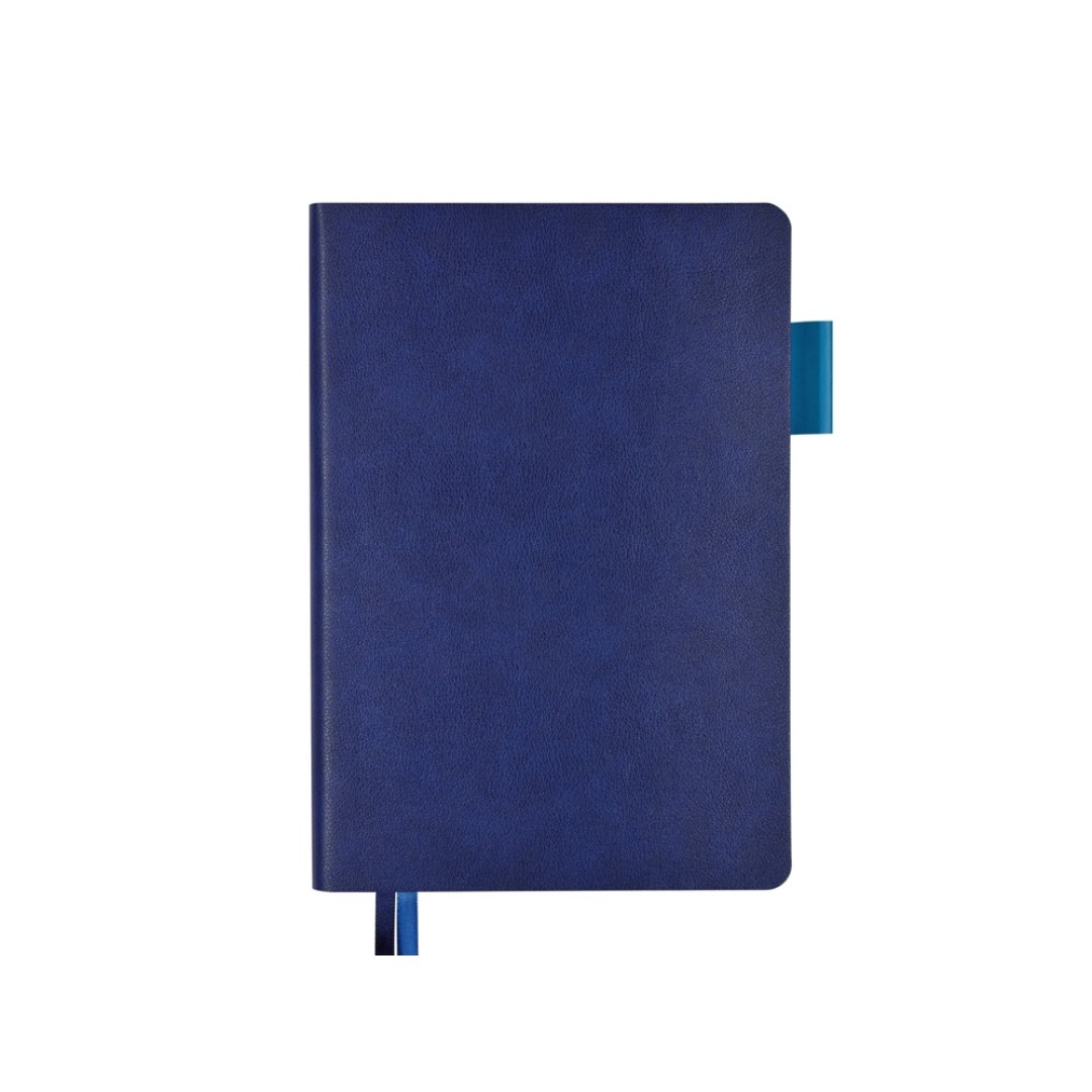 Ежедневник А5 датированный "Boston" 2026, синий с голубым обрезом