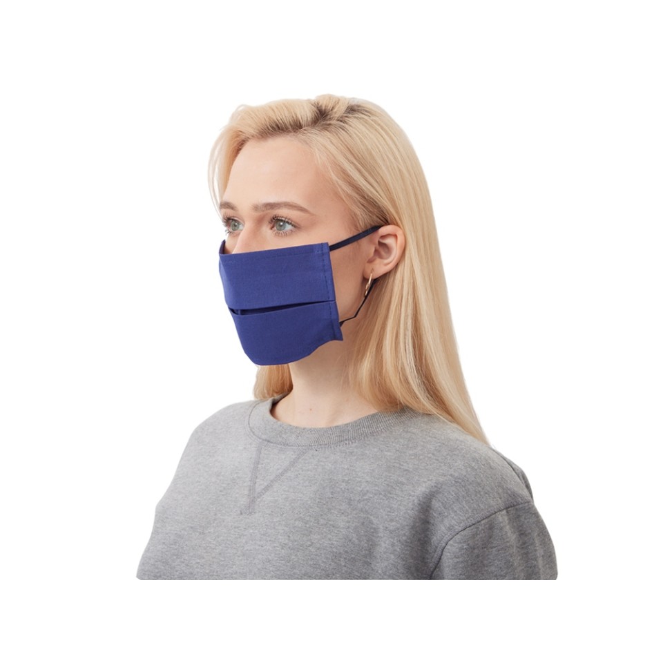Маска для лица многоразовая из хлопка, синий