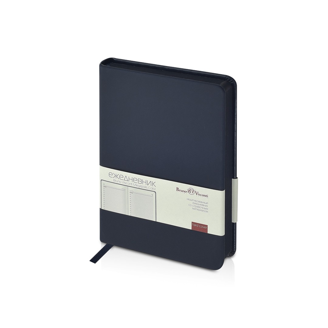 Ежедневник недатированный А6+ "Megapolis Color", темно-синий navy