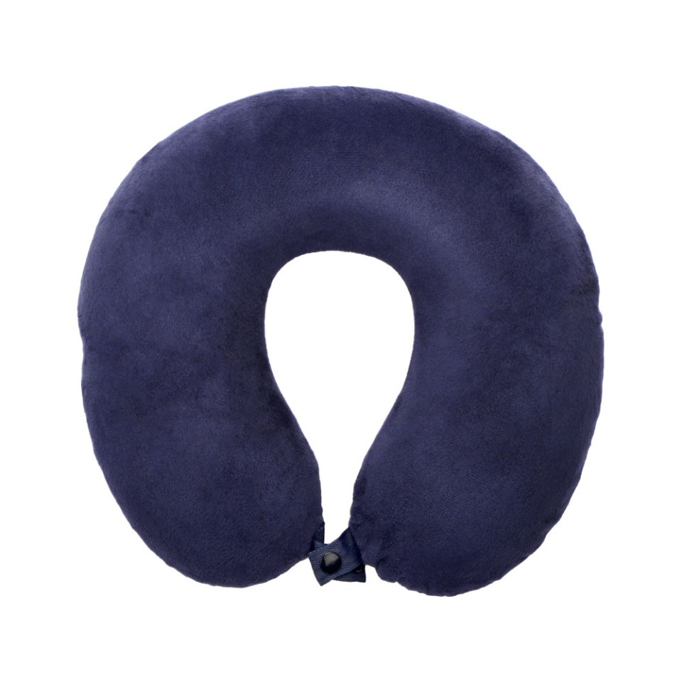 Подушка Basic из микрофибры с эффектом памяти U-shape, синий