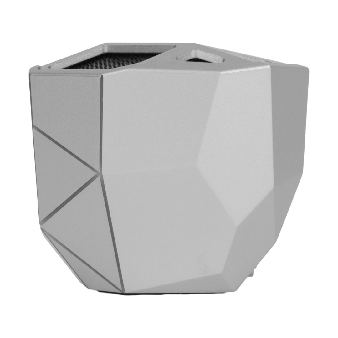 Портативная колонка «Geo», серебристый + синяя подсветка