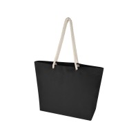 Florida пляжная эко-сумка из переработанного материала, сертифицированного по стандарту GRS, плотностью 270 г/м2 18L - сплошной черный / сплошной черный