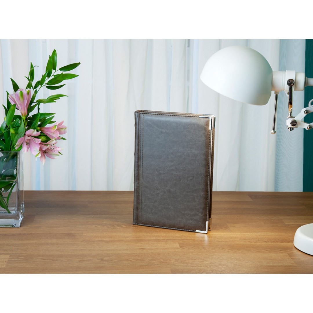 Ежедневник А5 полудатированный «Boss», серый