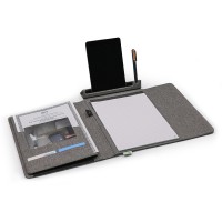 Портфолио А4 из RPET с отделением для ноутбука "NotyFolio Eco", 20 л FSC бумаги, серый