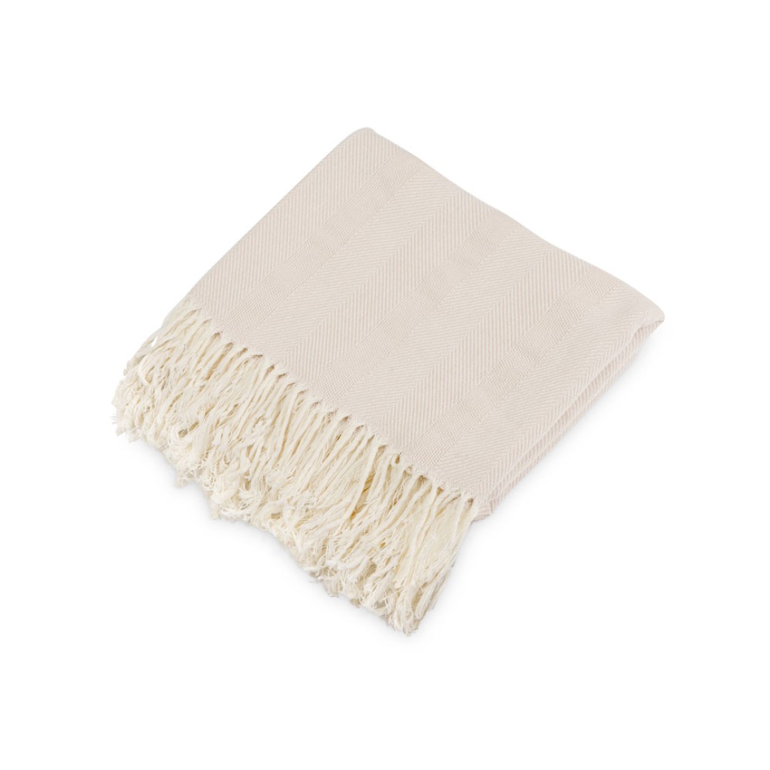 Подарочный набор с пледом, свечой и диффузором, бежевый