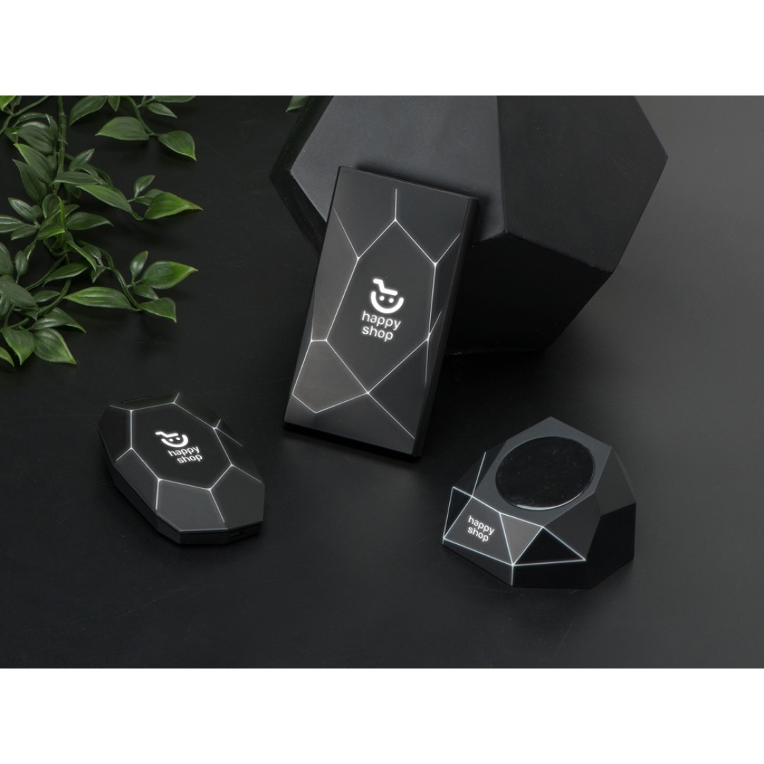 Док-станция «Geo Dock» с быстрой беспроводной зарядкой, черный с белой подсветкой. XOOPAR