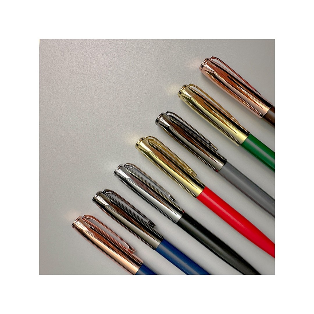 Ручка металлическая шариковая "Napoli", красный/золотистый