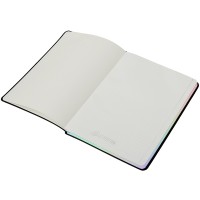 Блокнот А5 в гибкой обложке "Fellini" с голографическим срезом, черный