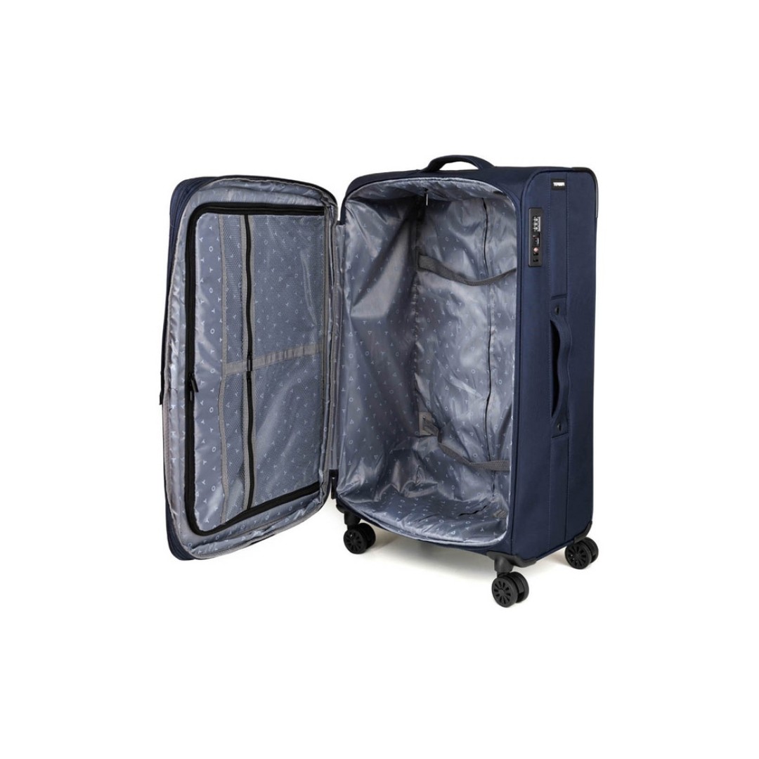 Чемодан TORBER Brosno, синий, нейлон 600D, 48 х 30 х 78 см, 85 л