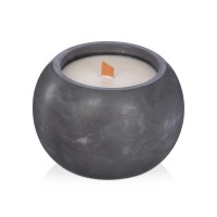Круглая свечка в бетоне, фитиль дерево, oud wood