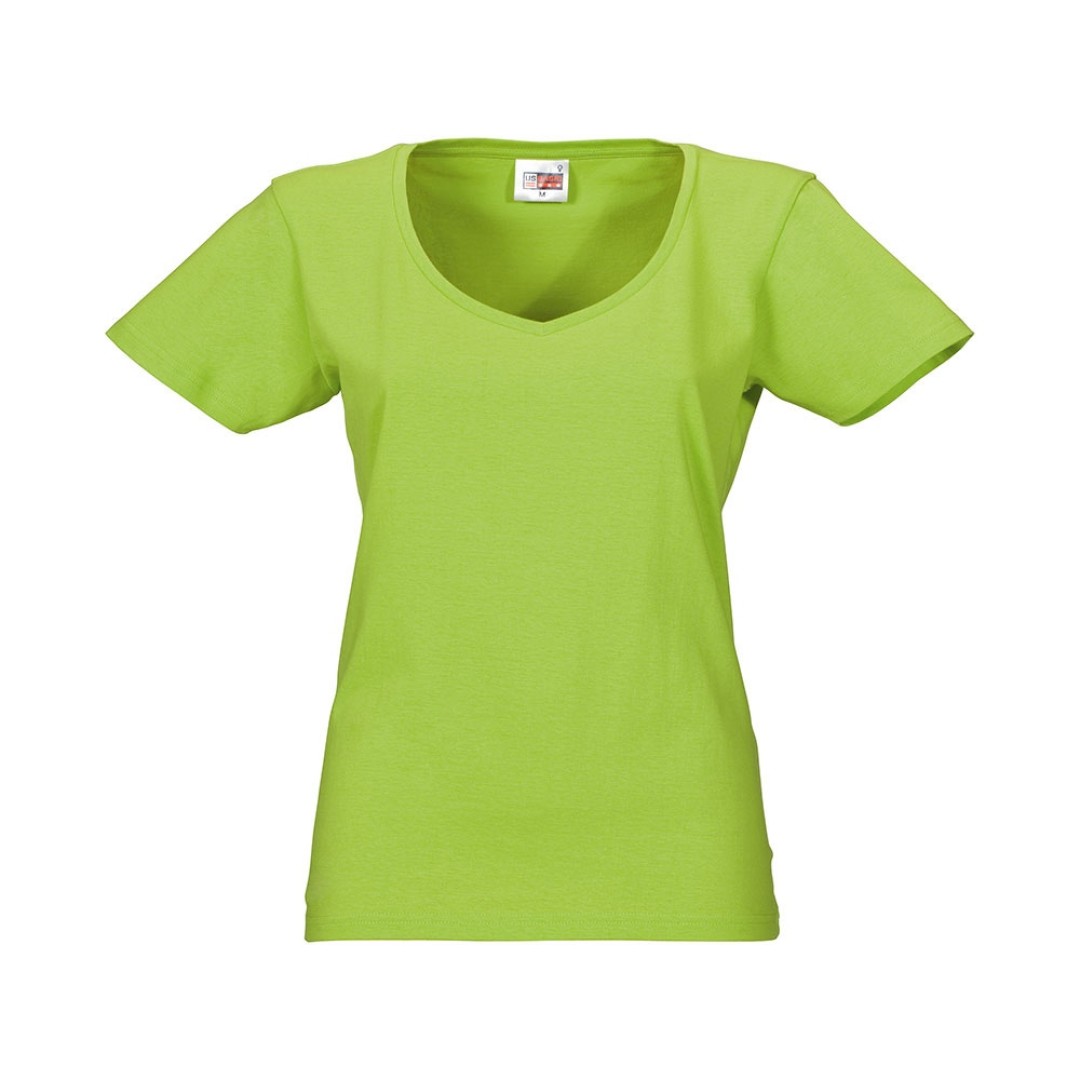 Футболка "Heavy Super Club" женская с V-образным вырезом, зеленое яблоко
