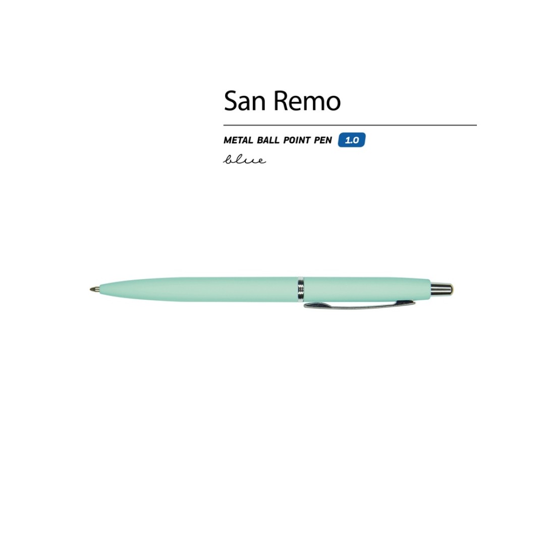 Ручка металлическая шариковая "San Remo", софт-тач, 1.0 мм, мятный